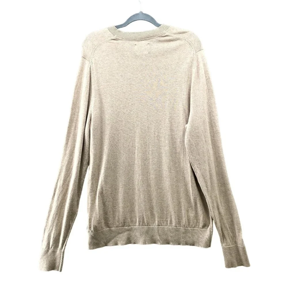 Abercrombie & Fitch V-neck Sweater Mens XXL Beige Wool‎ Blend Pullover Sand